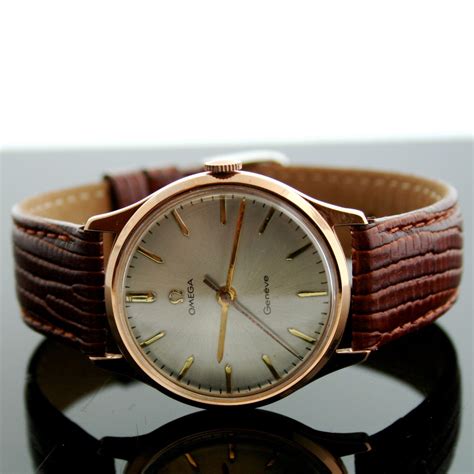 old omega watches geneve heavy wide leather strap|vintage omega seamaster geneve automatic.